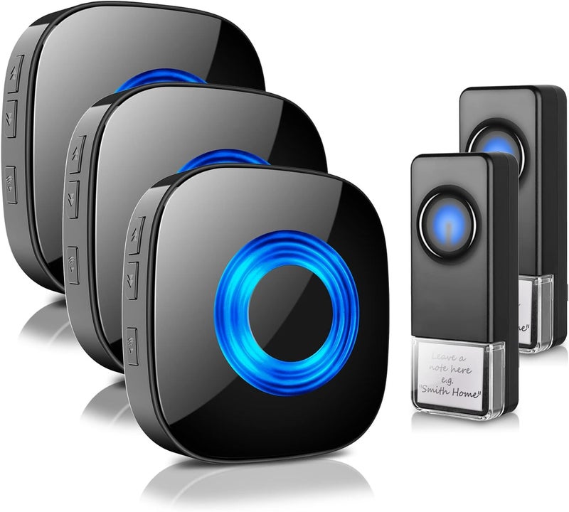 PHYSEN Store Wireless Doorbell - Door bell Chimes with Mute Mode - 58 Ringtones&5 Volume Levels Operating at 1300-ft Range LED Strobe, 2 Transmitters+3 Receivers Waterproof Doorbell Kit for Home/Classroom - Image 1